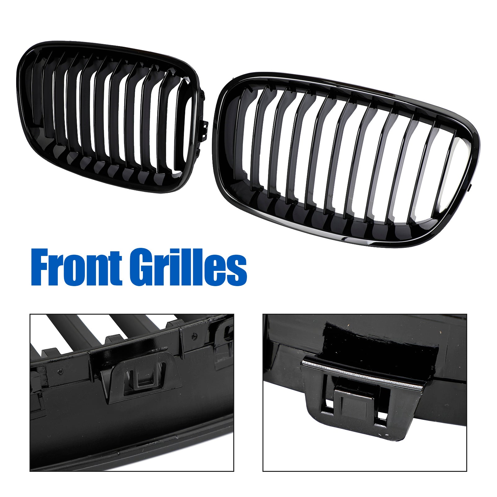 BMW 2012-2014 1-Series F20 F21 3-Door Pre-facelift 2PCS Front Bumper Kidney Grill