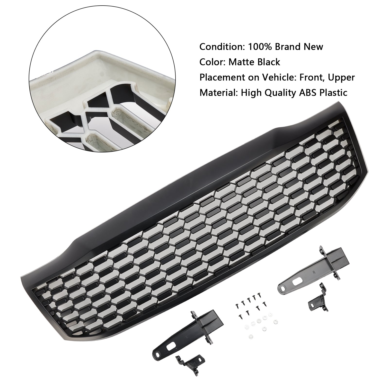 Toyota Hilux Vigo 2012 2013 2014 MK7 Honeycomb Grill Upper Bumper Black Front Replacement Grille