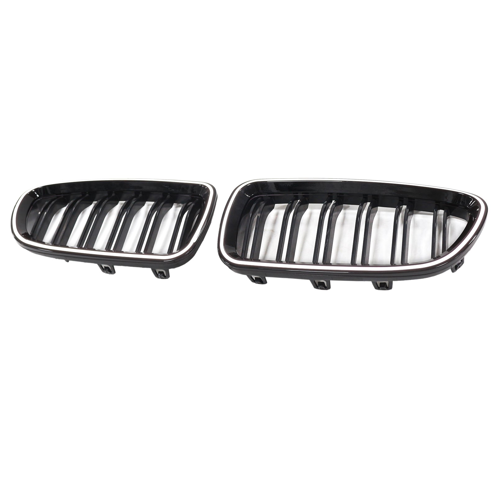 Rejilla de parachoques tipo riñón compatible con BMW Serie 5 F10 F11 2010-2016 en negro brillante