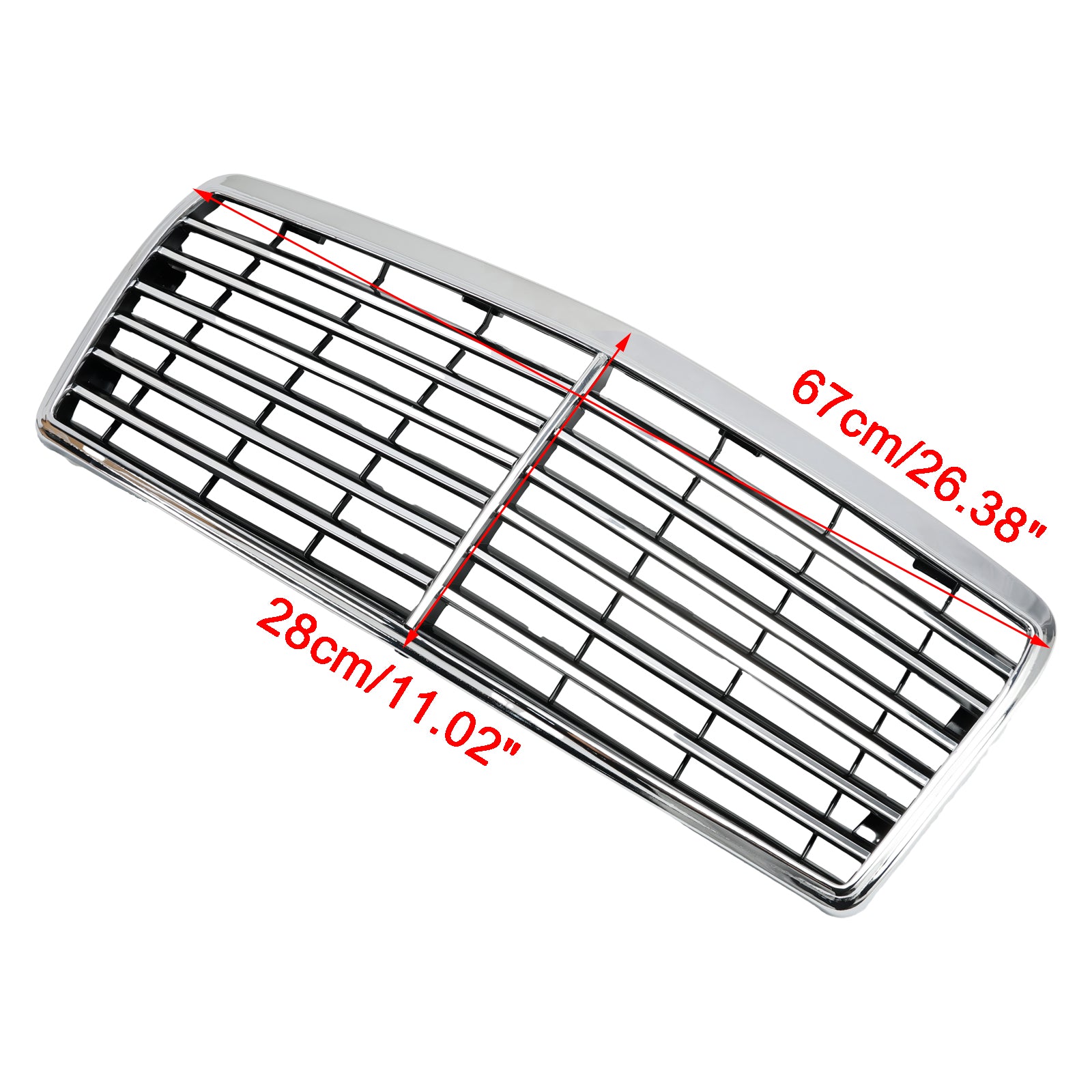 1993.06-1995 Mercedes-Benz E-Class W124 S124 C124 Front Bumper Grill Chrome Replacement Grille - 0