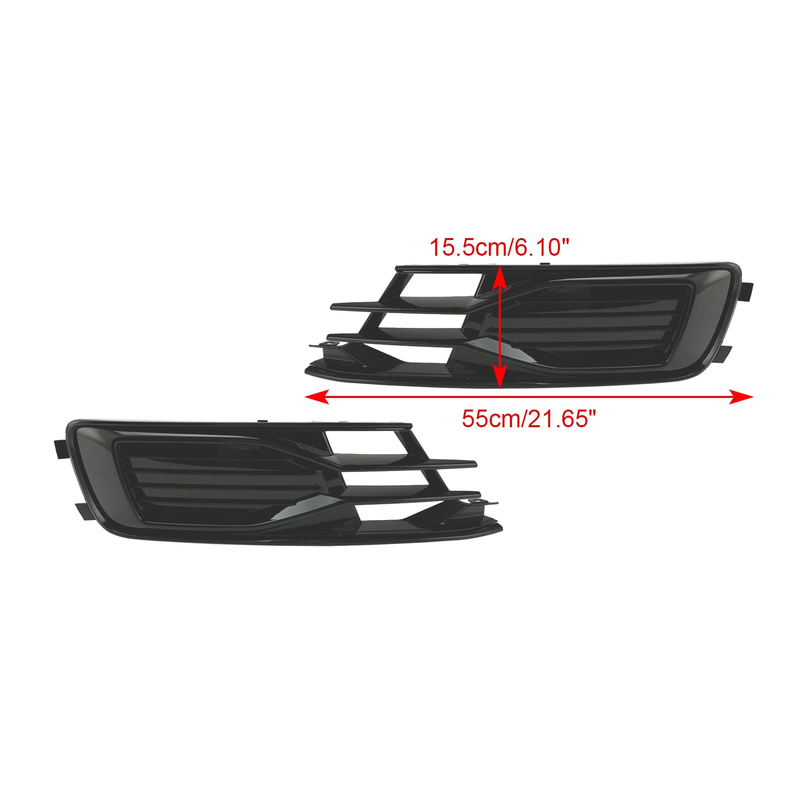 Audi 2014-2018 A6 C7 4G0807647T94 4G0807648T94 2PCS parachoques delantero cubierta de luz antiniebla parrilla negra - 0