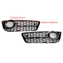 Audi A5 Standart 2007-2012 Pair Honeycomb Front Fog Light Cover Grille Chrome Grill-3