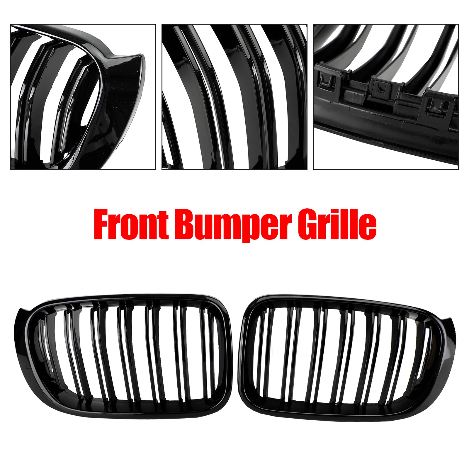 Grille de calandre avant noire brillante pour BMW X3 F25 xDrive28i/xDrive35i/sDrive18d/xDrive20d/xDrive30d 2014-2017