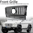 1990–2018 Mercedes Benz G-Klasse W463 Glänzend Schwarz Front Grill Front Stoßstange Ersatz Kühler Schwarz Grill W/LED Licht-3