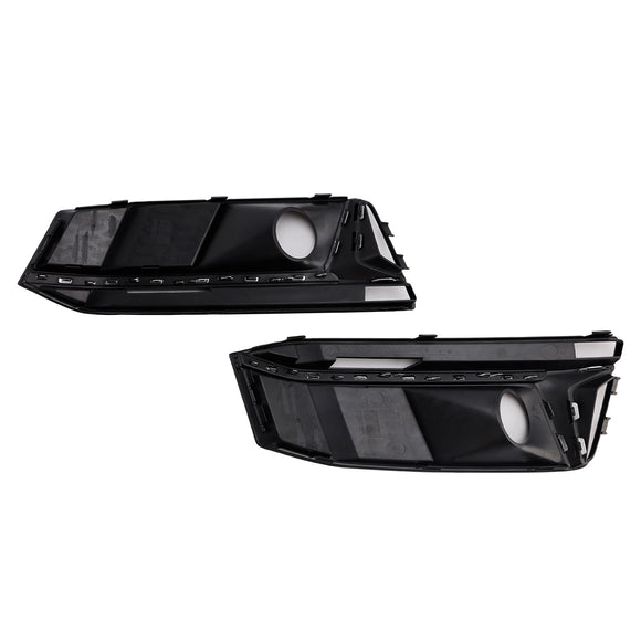 2 STUKS Zwart Chrome Voorbumper Mistlamp Grille Grill Fit Audi A4 B9 S4 2016-19