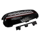 2014-2021 Mini Cooper F55 F56 F57 Parrilla estilo GP Parachoques delantero Rejilla con borde rojo negro brillante-9