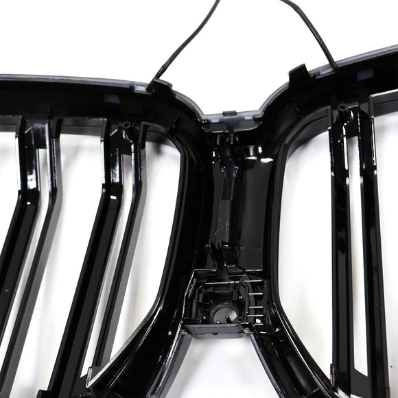 Grade de para-choque dianteiro de veneziana dupla adequada para BMW X6 G06 M60i 2023-2025 com furo para câmera