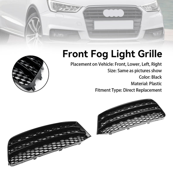 2015-2018 Audi A1 8X Honeycomb Lower Grile Front Bumper Pair Fog Light Cover Grill 8XA807681B 8XA807682B