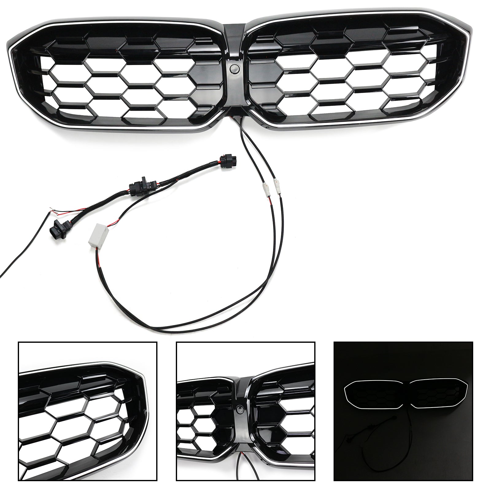 BMW 2023-2024 3 Series G20 G21 320i/330i/M340i/318i/320d Diamond Front Kidney Grille Gloss Black Grill