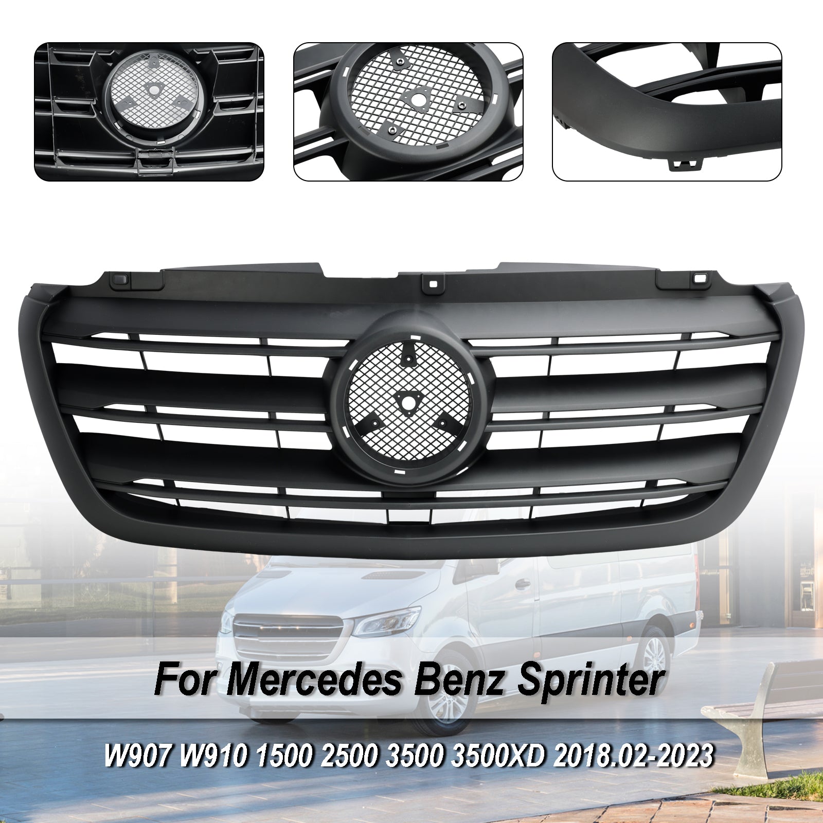 2019-2022 Mercedes Benz Sprinter W907 W910 1500 2500 3500 3500XD Grill Front Bumper Grille