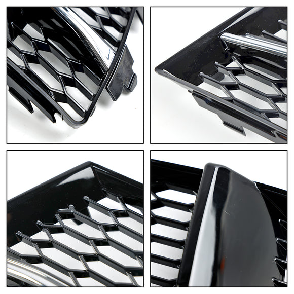 Grille de protection des phares antibrouillard avant Audi A3 (8V) S-LINE/S3 2016.5-2020, calandre en nid d'abeille chromée noire 8V3807681AE 8V3807682Q
