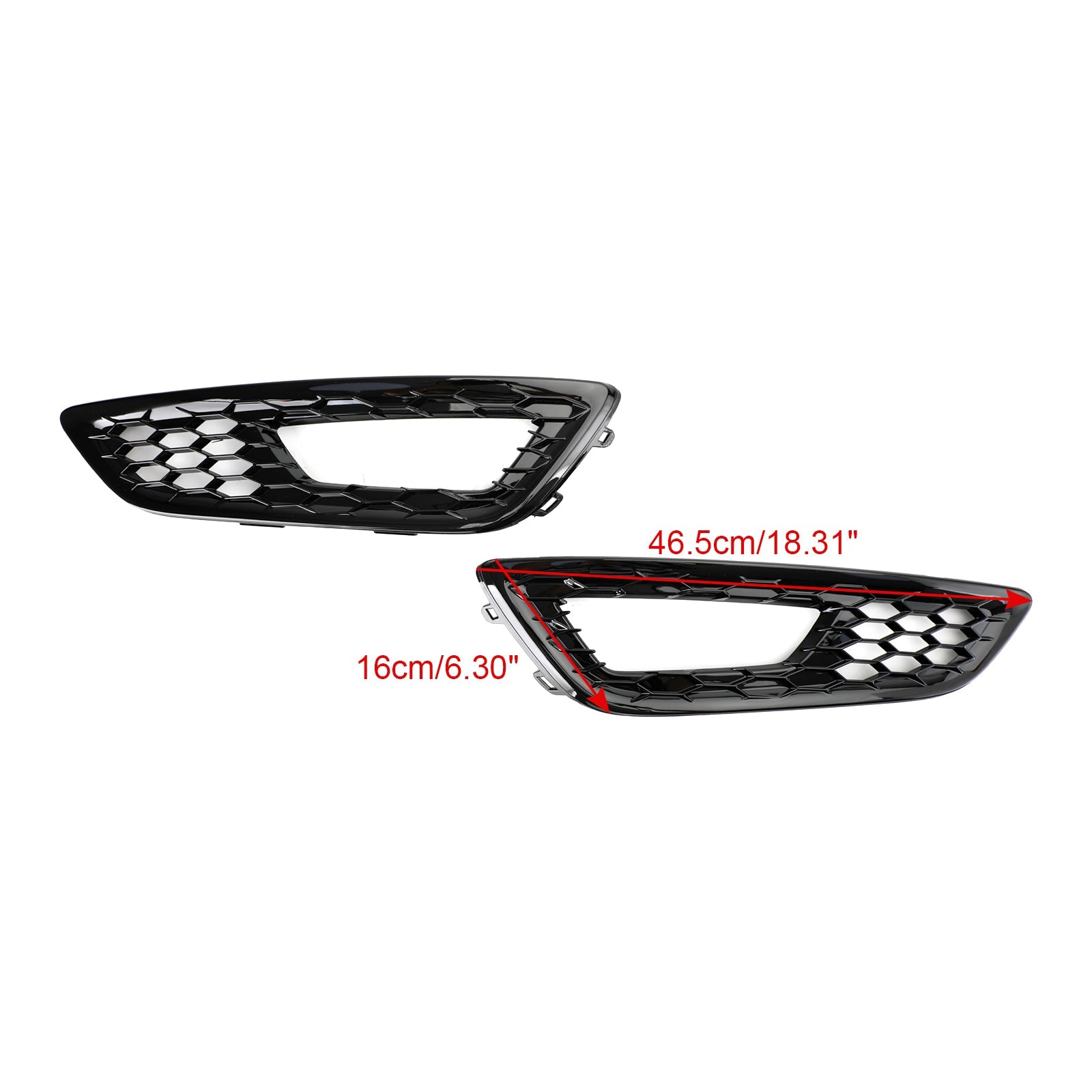 Ford 2015-2017 Focus F1EZ15200A F1EZ15201A Pair Front Bumper Fog Light Lamp Cover Bezel Grill - 0