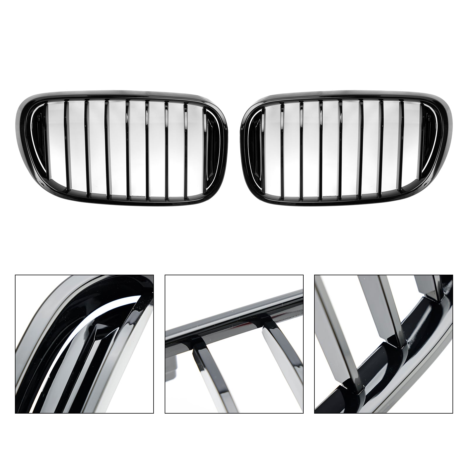 2015.07-2019.01 BMW 7 Series G11 Saloon/Sedan 740i/750i/740e xDrive Front Kidney Grille Gloss Black Grill