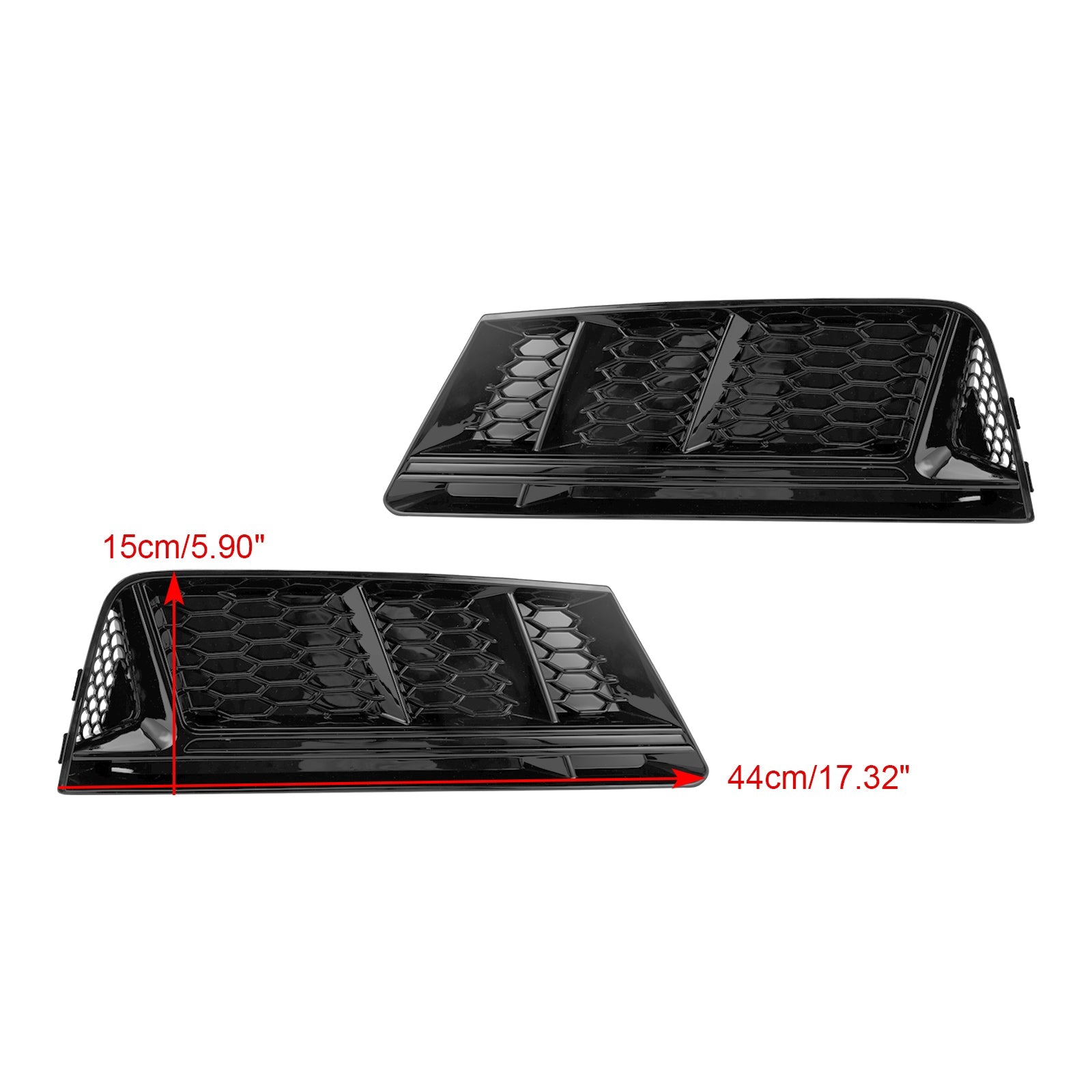 Audi A4 B9 2016-2018 Version Standard Style RS4 Grille de phare antibrouillard avant Pare-chocs inférieur Chrome - 0