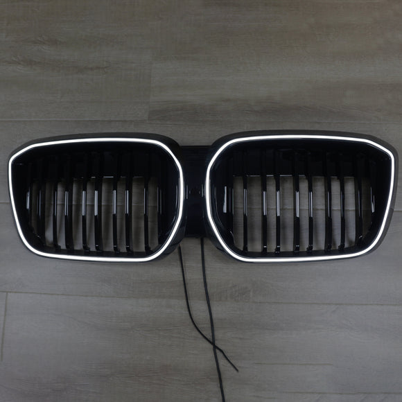 Double Slat Black Front Kidney Grill Grille Fit BMW IX3 G08 LCI 2022-2024