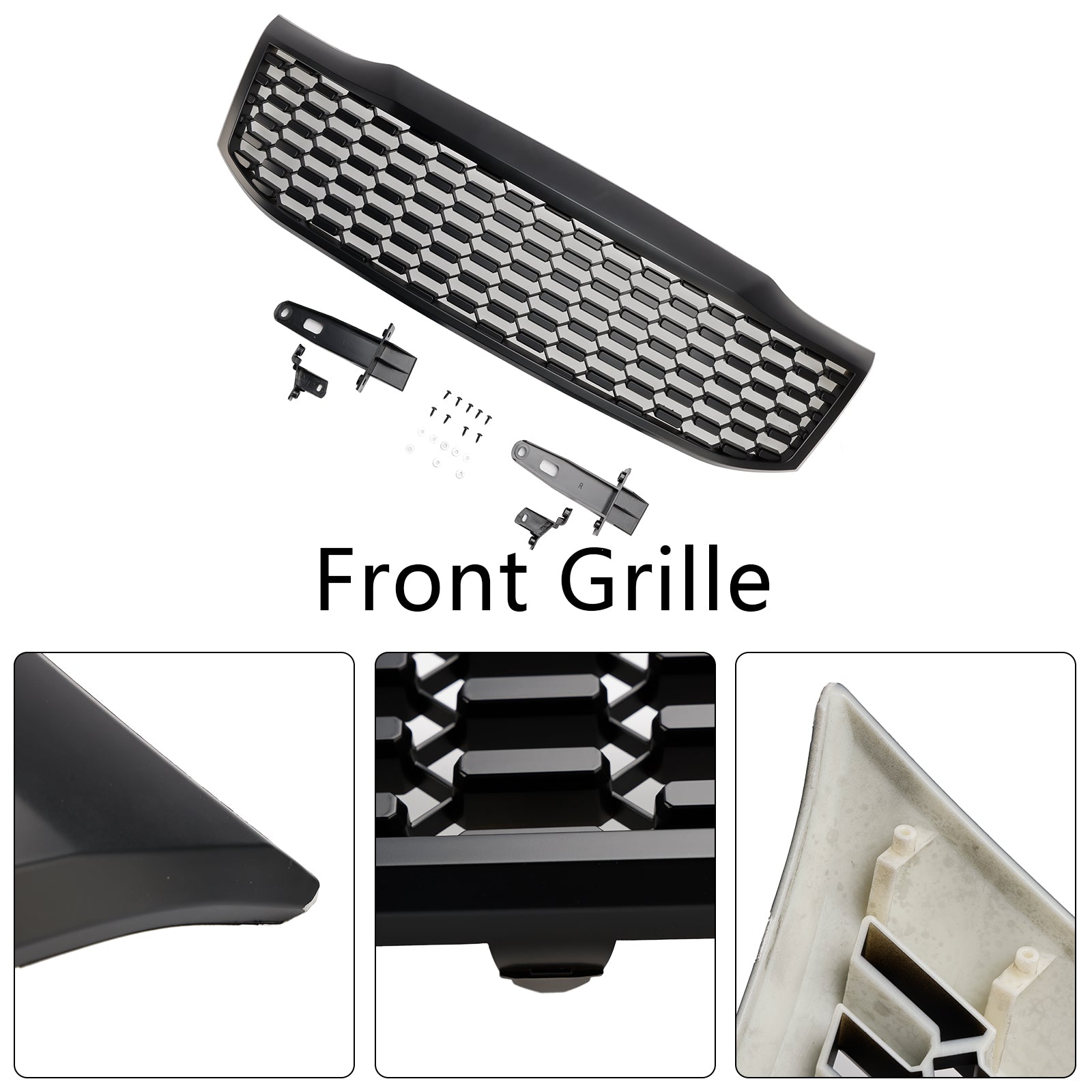 Grille de pare-chocs avant Toyota Hilux Vigo MK7 2012-2014 Grille noire mate