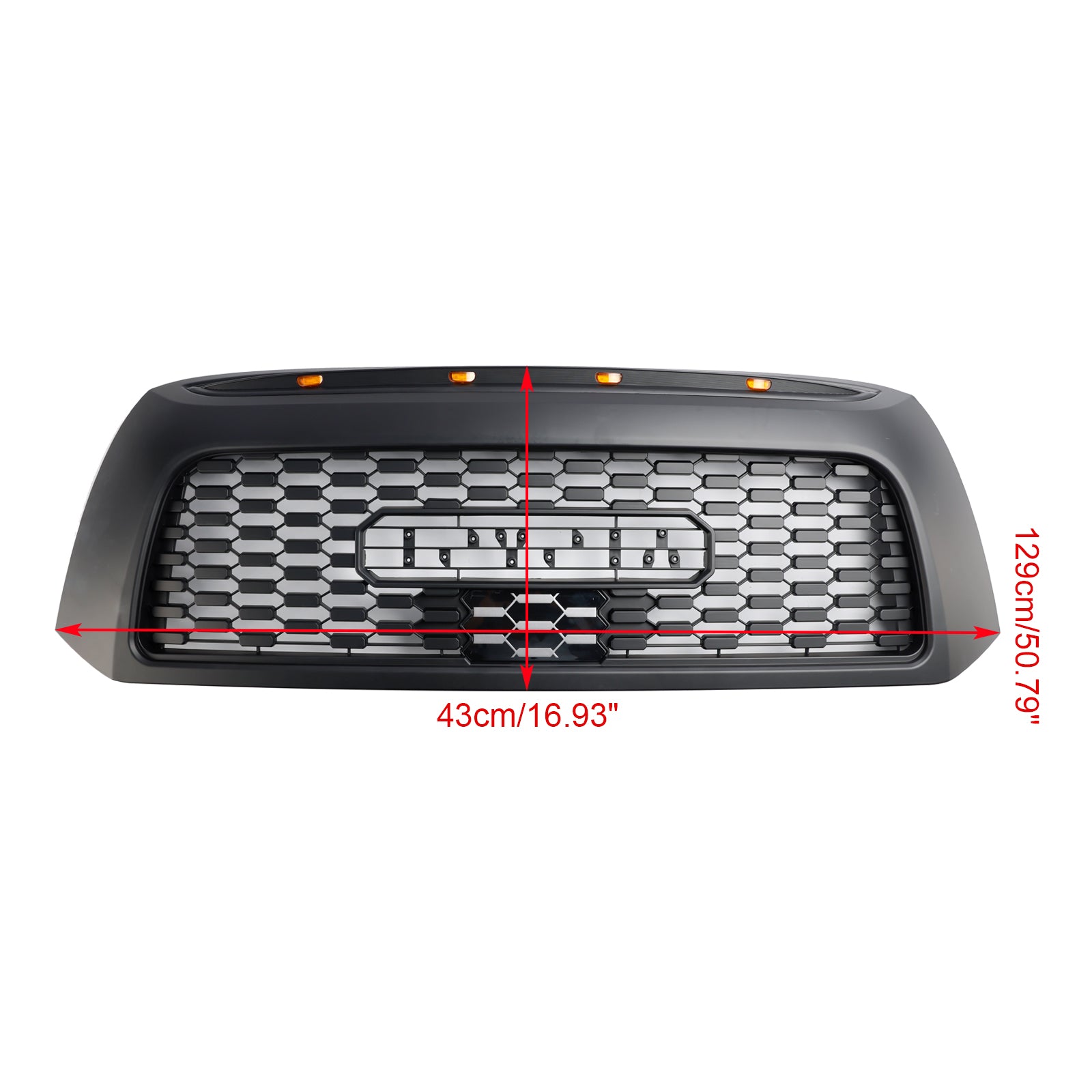 Toyota Tundra 2006-2013 TRD PRO Style Honeycomb Front Bumper Grill Black Grille W/ LED - 0