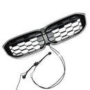 BMW 2023-2024 Série 3 G20 G21 320i/330i/M340i/318i/320d Calandre avant diamant Noir brillant-13