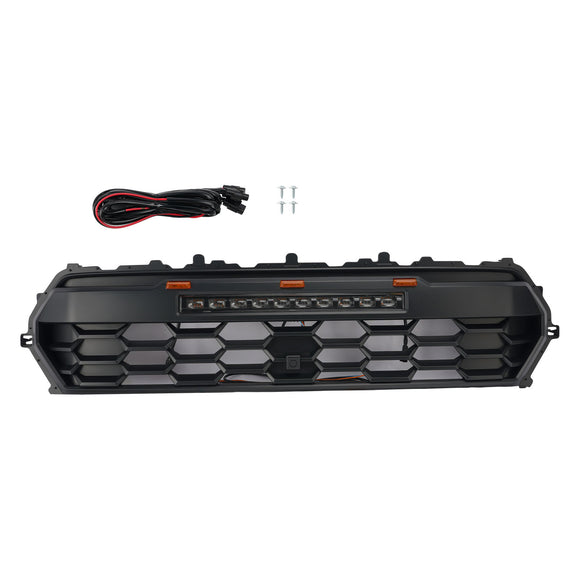 Griglia nera della griglia del paraurti anteriore Toyota Tacoma 2024-2026 con barra luminosa<lAMP>Luce LED