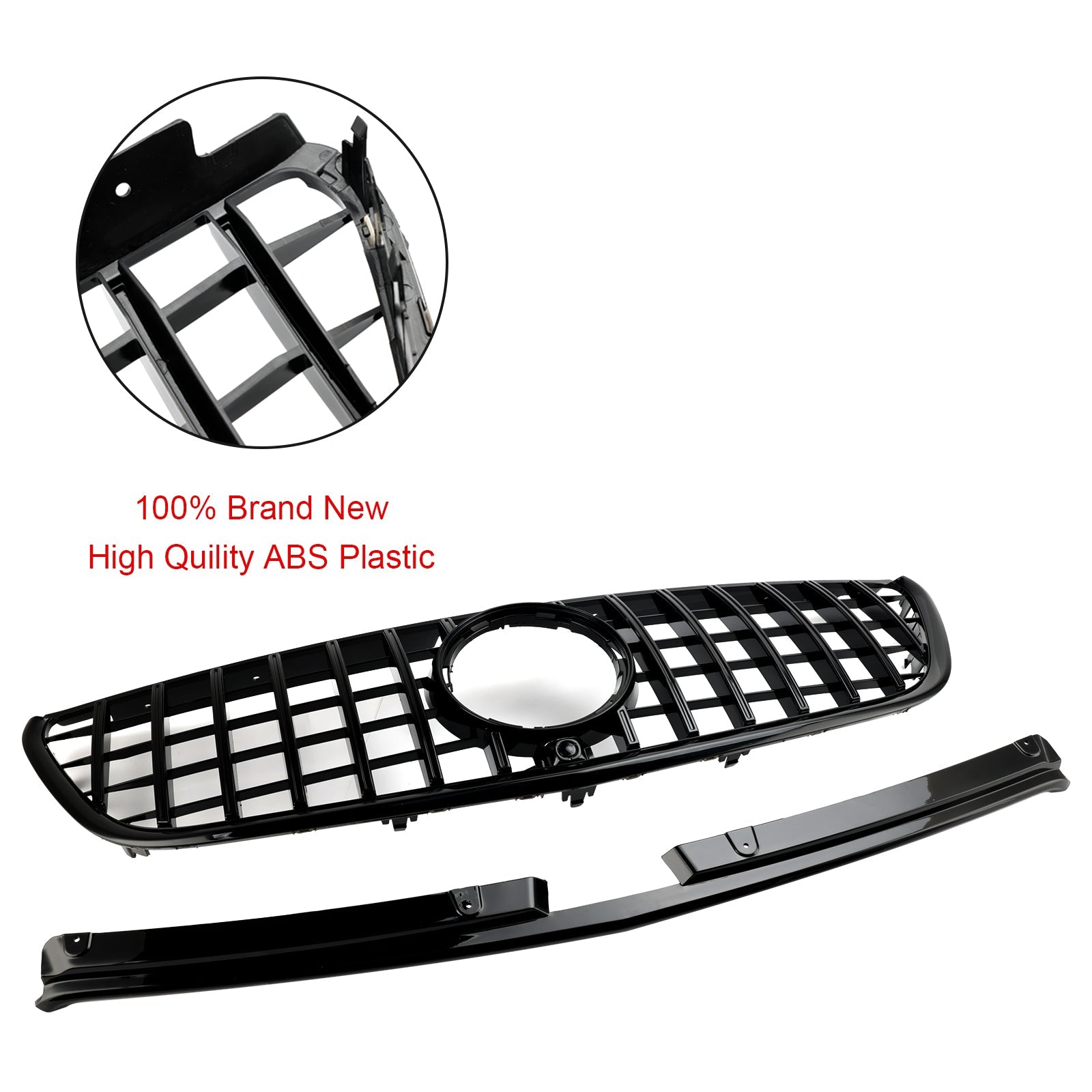 Grille de pare-chocs avant de style GT Mercedes Benz Vito W447 111CDI 114CDI 116CDI 119CDI 2015-2019 Grille noire brillante