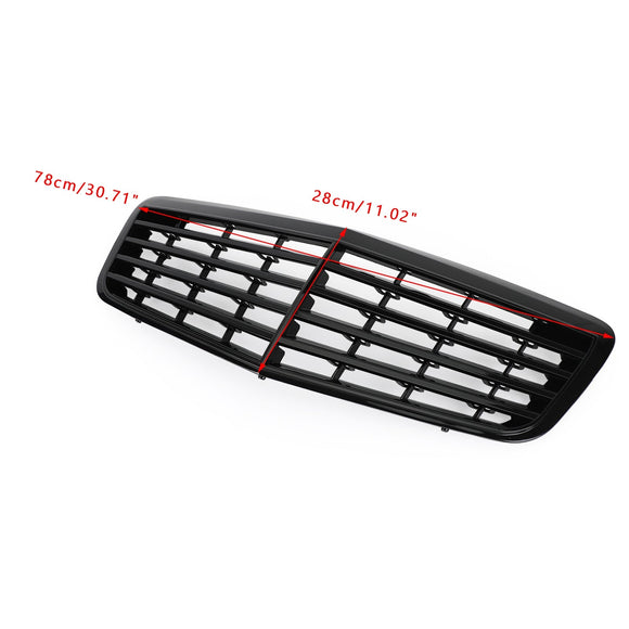 2007-2009 Mercedes Benz E-Class W211 E350 E500 E63 Front Bumper Grille Gloss Black Grill