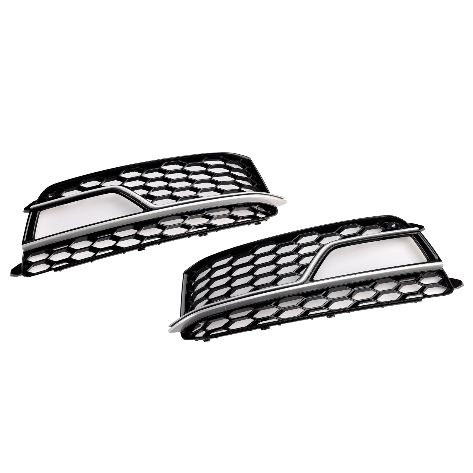 2013-2016 Audi A5 Sline / S5 2PCS Front Fog Lamp Black Grill Honeycomb Replacement Grille
