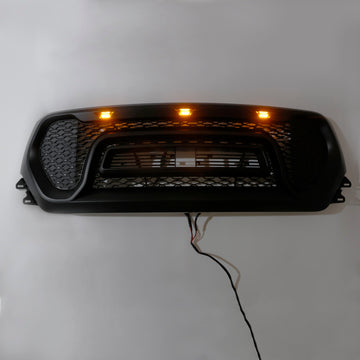 Dodge Ram 1500 2019-2024 Rebel Style Front Grill Black Front Bumper Honeycomb Upper Grille W/ LED & RAM Letter - 0