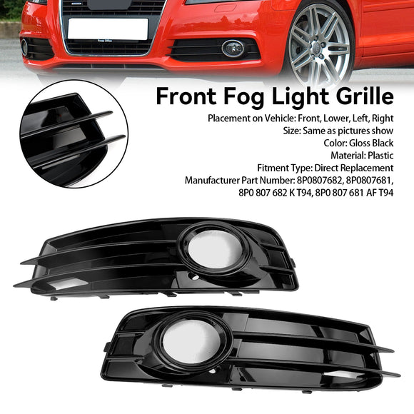 Audi 2009-2013 A3 8P S-Line 8P0807682 8P0807681 Couvercle de phare antibrouillard de calandre inférieure avant