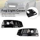 2PCS Black Front Bumper Foglight Grille Grill Fit Audi A4 B9 S4 2016-2019-1