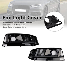 Calandre de phare antibrouillard noire pour pare-choc avant, 2 pièces, compatible avec Audi A4 B9 S4 2016 – 2019