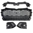 Audi Q5 Sline 2021-2025 RS-stijl voorbumpergrille honingraatgrille & Mistlampafdekking-10