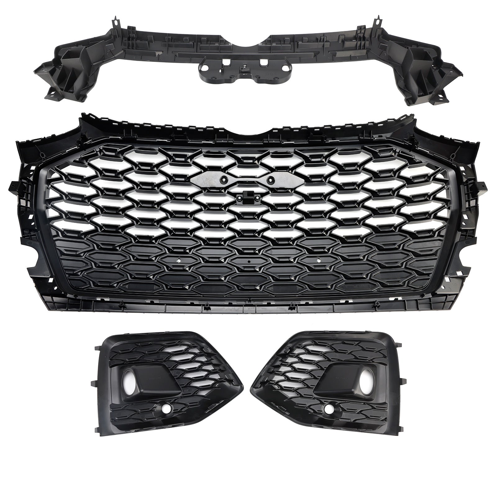 Parrilla delantera tipo panal estilo RS para Audi Q5 Sline 2021-2025 & Cubierta de luz antiniebla