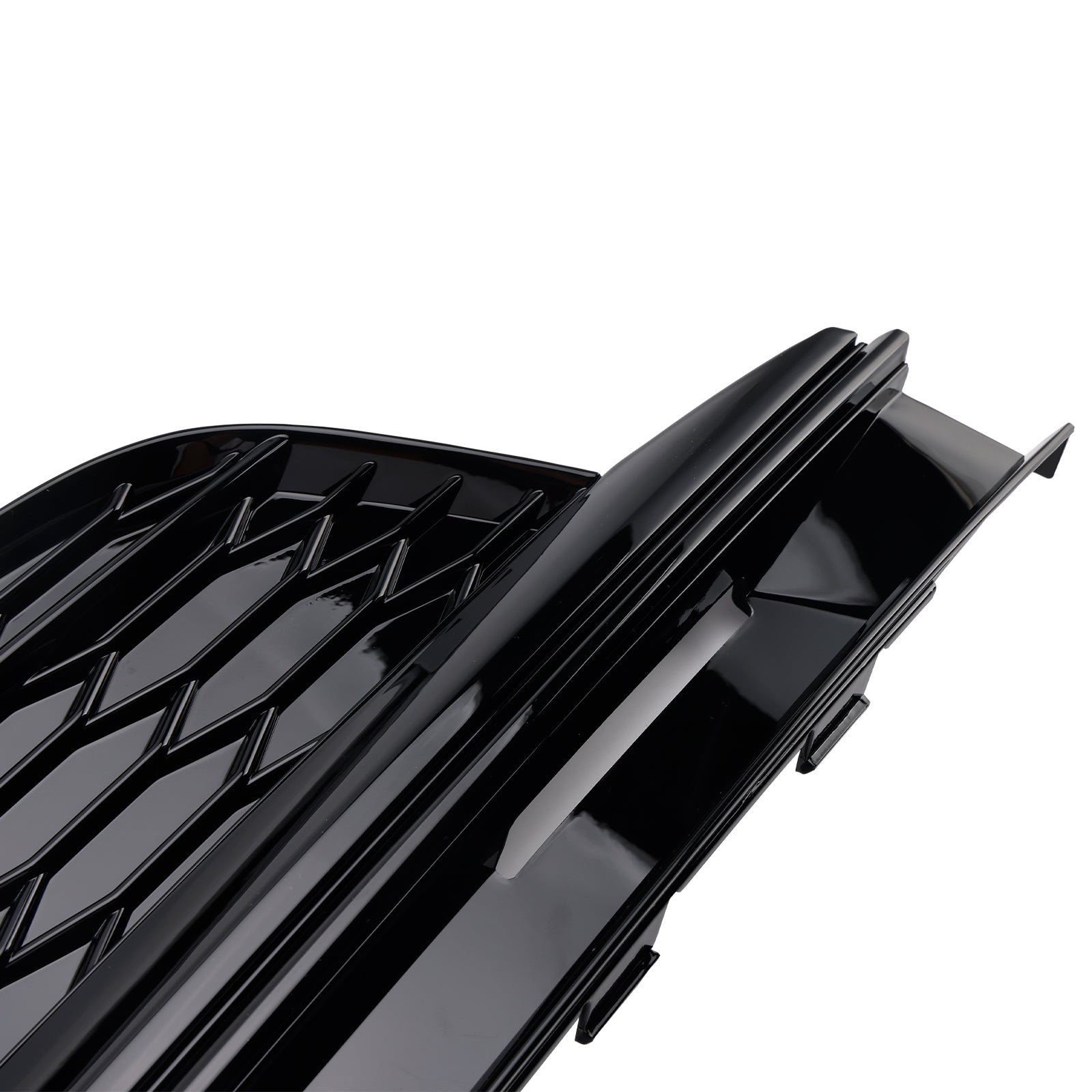 Front Bumper Fog Light Honeycomb Grille Cover Glossy Black Grill Fit Audi A5 S-Line S5 2017-2019