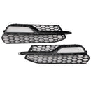 2013-2016 AUDI A3 S-Line 8V Front Lower Bumper Fog Light Cover Grill Honeycomb Black Grill-10