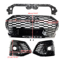 Audi Q5 Sline 2021-2025 RS-stijl voorbumpergrille honingraatgrille & Mistlampafdekking-2