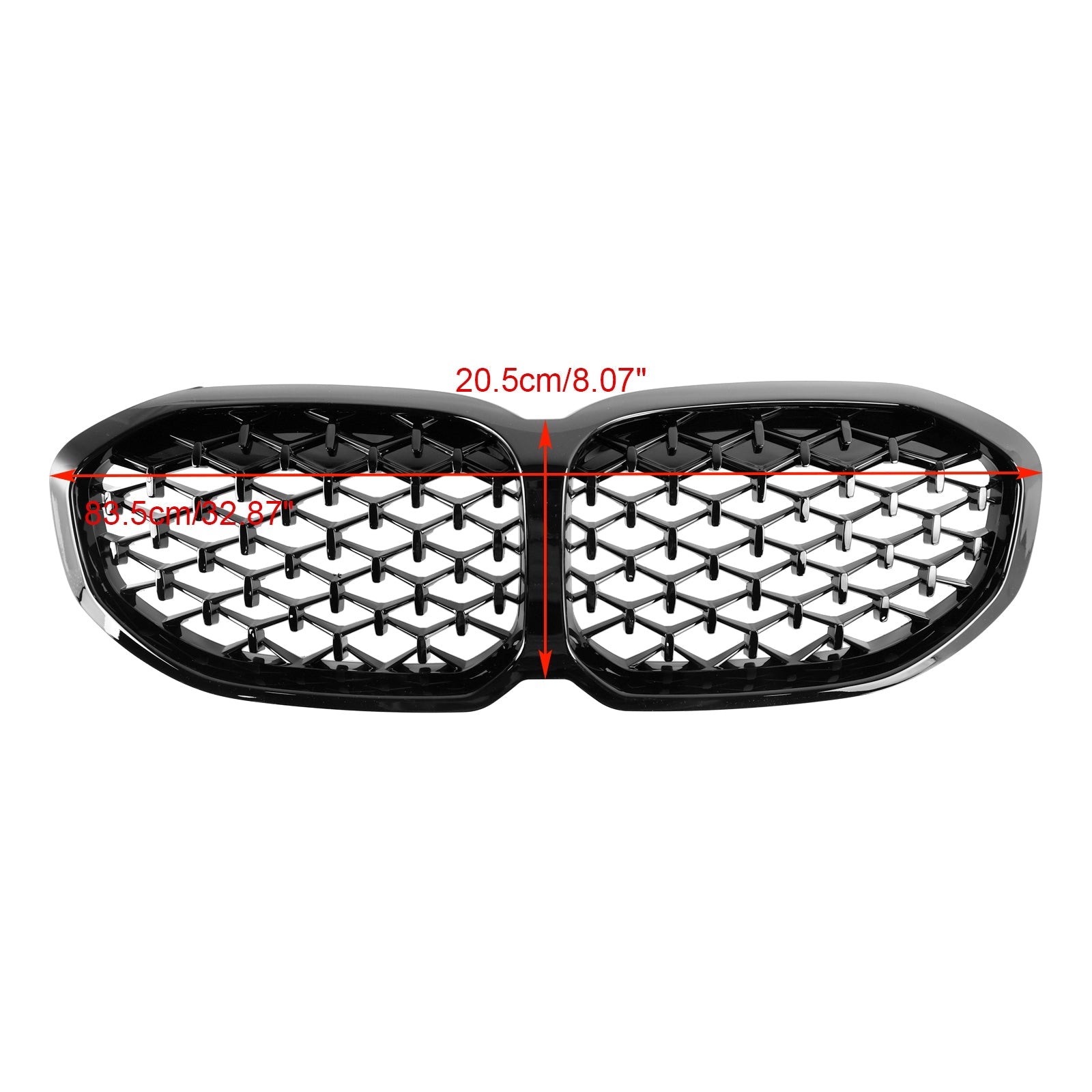 BMW 1 Series F40 2019-2024 118i 120i M135i Diamond Front Kidney Grill Gloss Black Grille