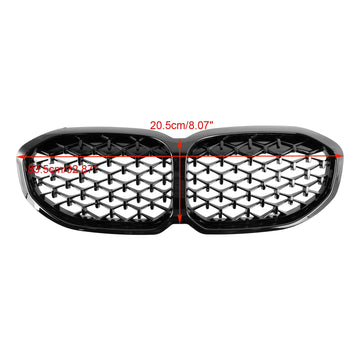 2019-2024 BMW 1 Series F40 118i 120i 116d 118d M135i Front Kidney Grill Diamond Gloss Black Grille - 0