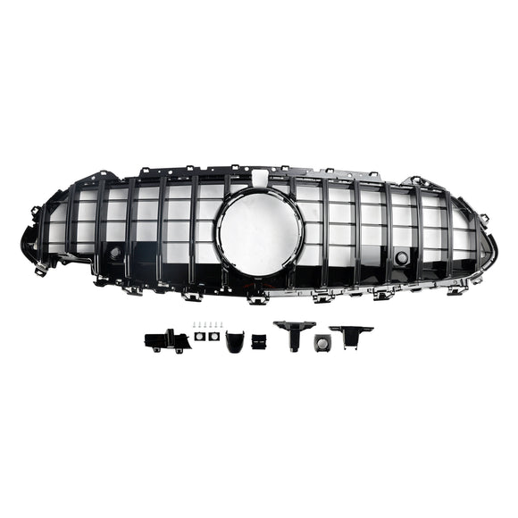 Mercedes Benz Classe CLS C257 CLS300/400/350/450/53 2018-2024 Grille de pare-chocs avant noire/chromée GT Style Grille