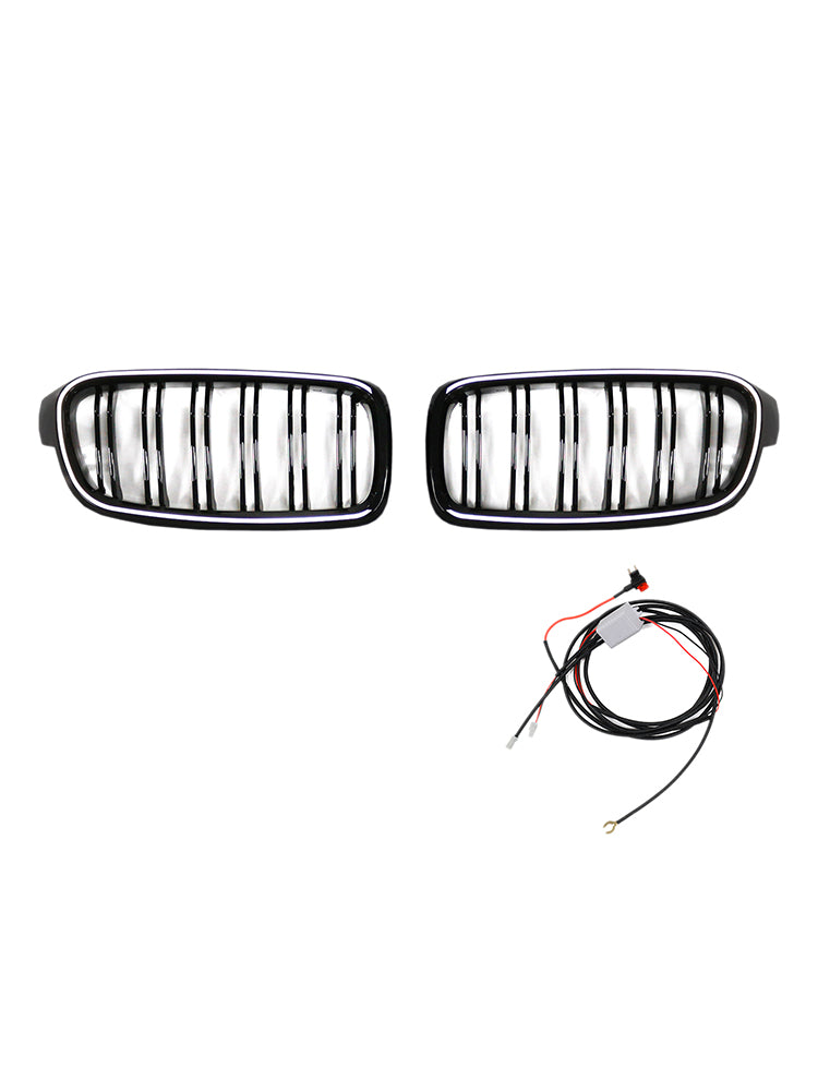 Parrilla delantera tipo riñón con doble listón compatible con BMW Serie 3 F30 F31 F35 2012-2019