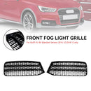 2015-2018 Audi A1 8X Honeycomb Lower Grile Front Bumper Pair Fog Light Cover Grill 8XA807681B 8XA807682B-3