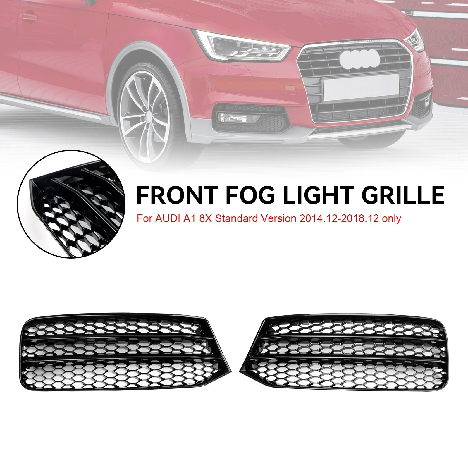 2015-2018 Audi A1 8X 8XA807681B paire pare-chocs avant antibrouillard couverture calandre