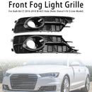 Audi A6 C7 Facelift 2015-2016 W/ACC Hole Pair Front Bumper Lower Light Cover Grille Black Grill-5