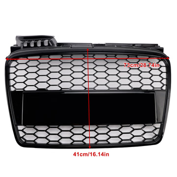 Audi A4 B7 2005-2008 RS Style Front Grille Upper Bumper Honeycomb Mesh Black Grill - 0