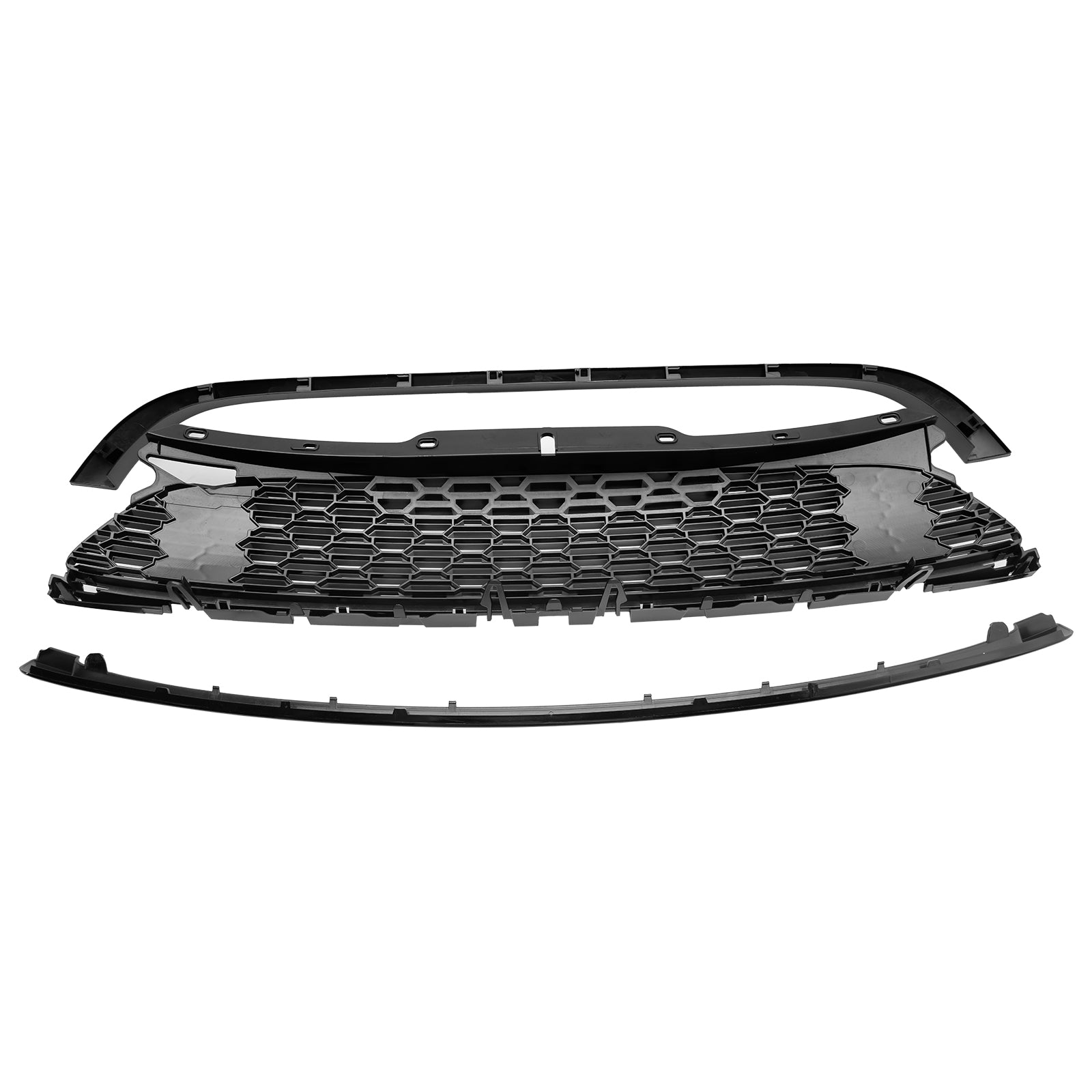 Grille de calandre avant de remplacement noire brillante pour Mini Cooper S R55 R56 R57 R58 R59 2007-2015 JCW Style 3 pièces