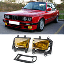 Kit de lentilles en plastique pour phares antibrouillard jaunes de pare-chocs avant, pour berline BMW E30 série 3 de 1985 à 1993-2