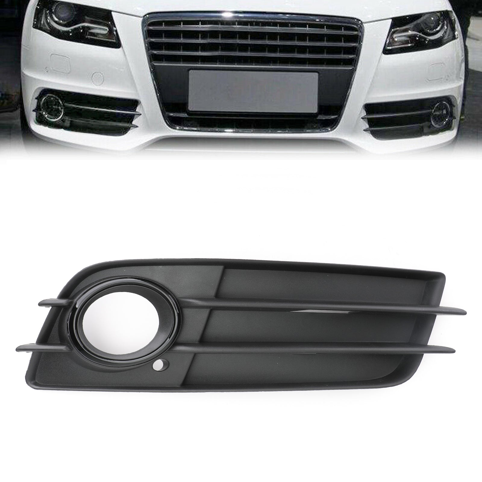 Audi 2008-2012 A4 S-Line S4 8K0807681C Parachoques derecho Cubierta de rejilla de luz antiniebla negra