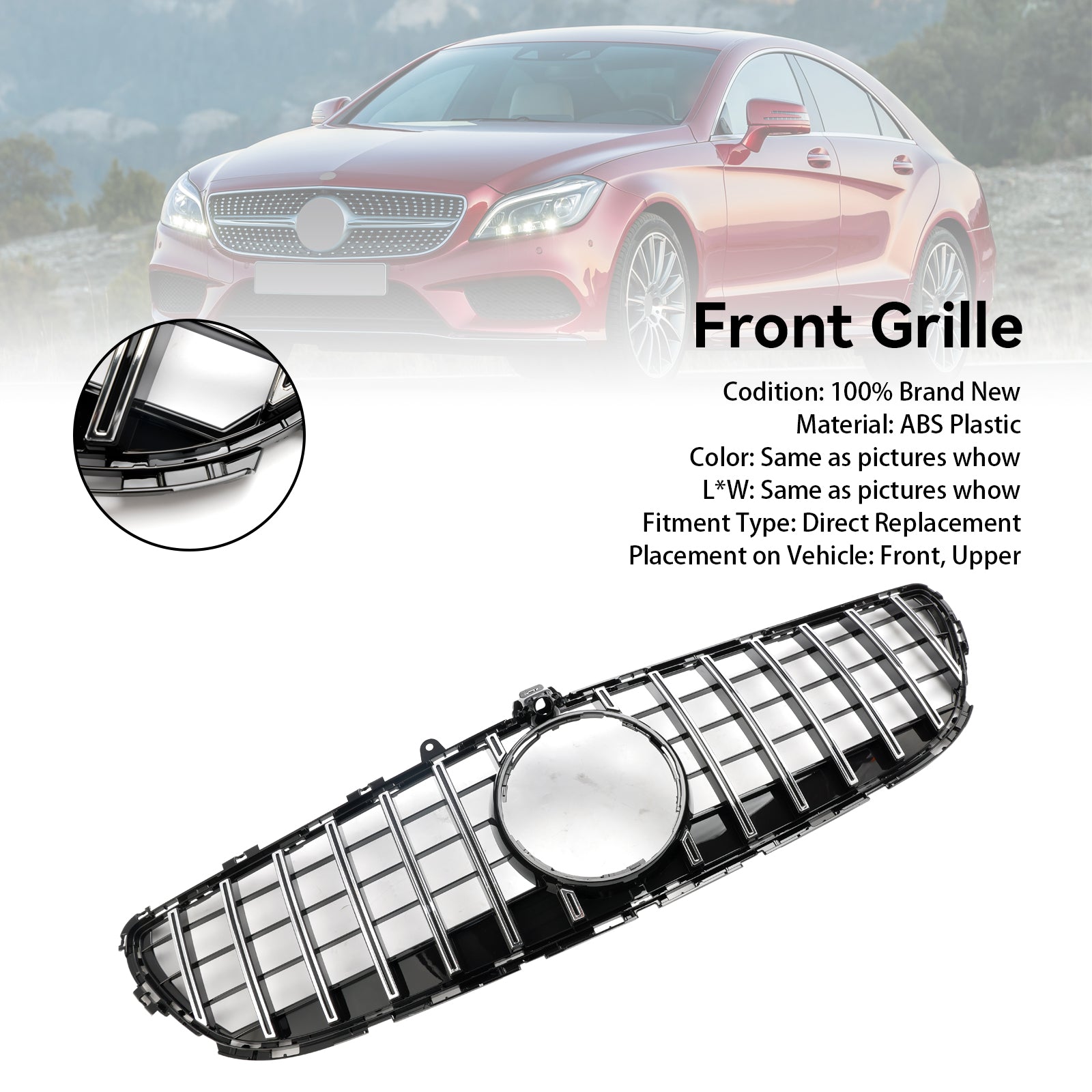 Mercedes Benz CLS-Class W218 C218 CLS300/320/350/220/250/400/550/53 2015-2018 Front Bumper Grill AMG Style Grille