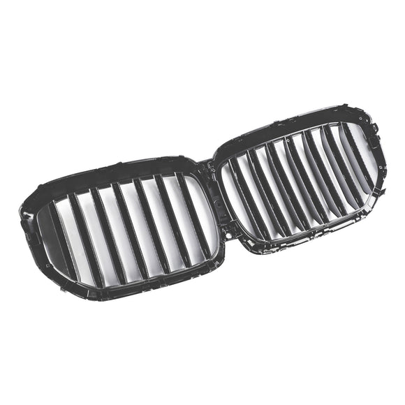 Black Front Bumper Grille Grill Fit BMW G05 LCI X5 2024+ Single Line W/LED