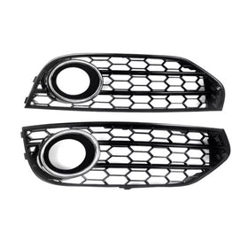 Tampa da grade de nevoeiro do favo de mel do amortecedor dianteiro para Audi A4 Allroad B8 2010-2015 Chrome