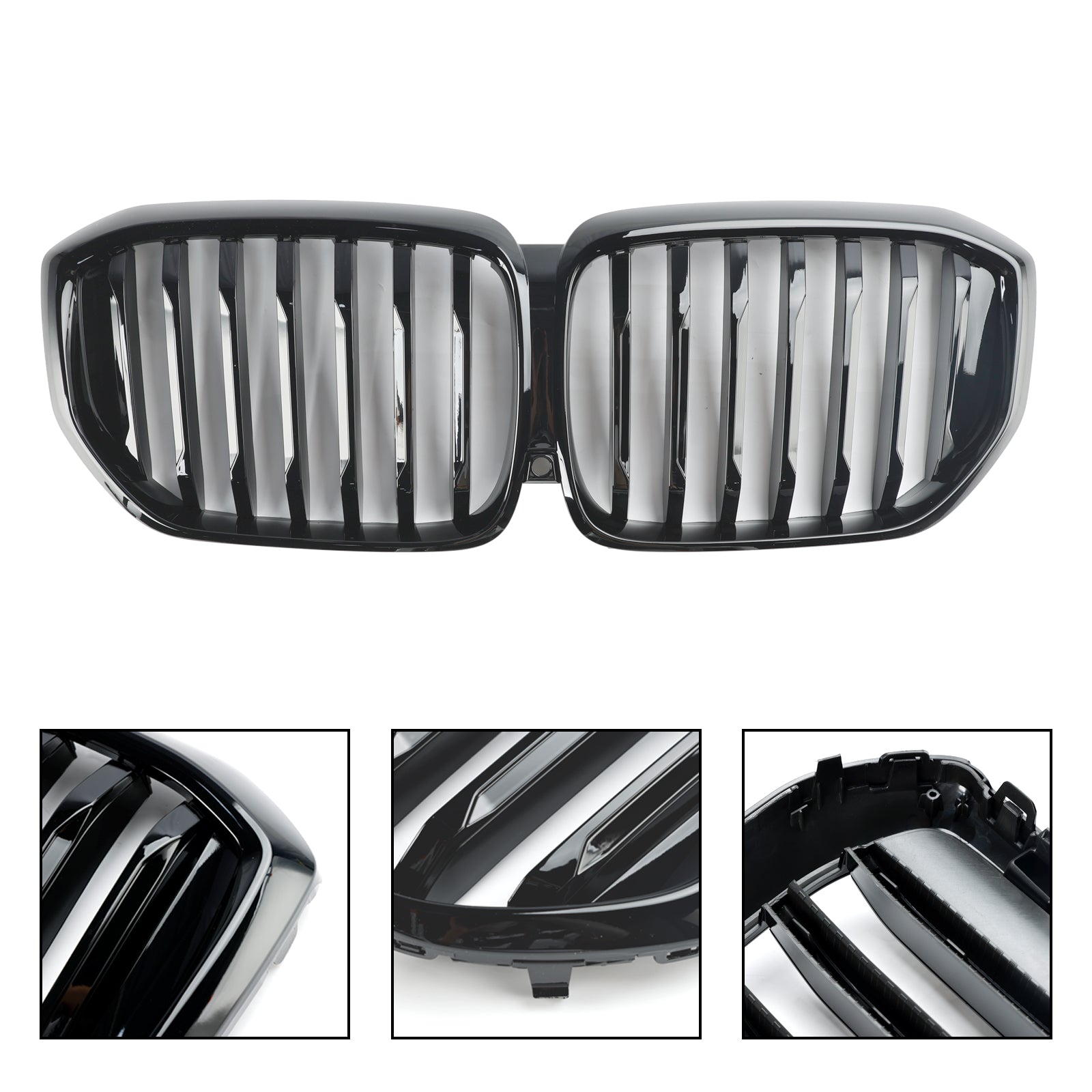 Grille de pare-chocs avant BMW G05 LCI X5 2024+ xDrive40i/xDrive45e/xDrive30d/xDrive50e/M60i Grille noire brillante